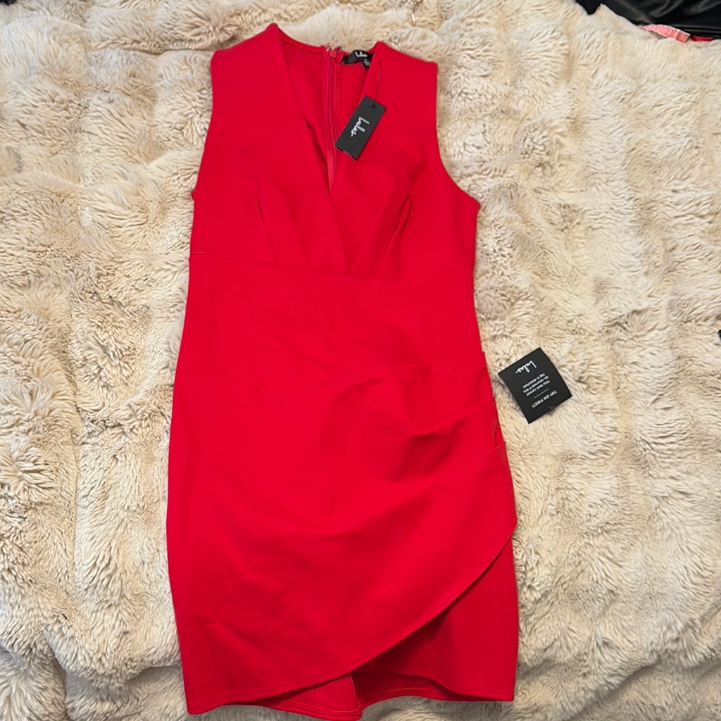 Lulus Red Pleated Sheath Mini Dress